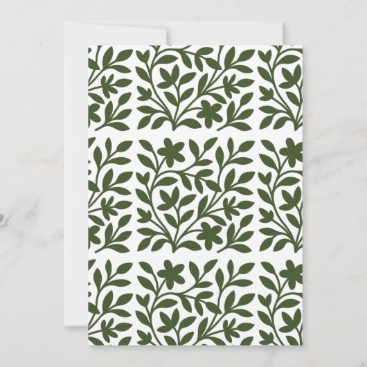 Tendril Garden Green Vine Floral Vrijgezellenfeest Kaart (Achterkant)