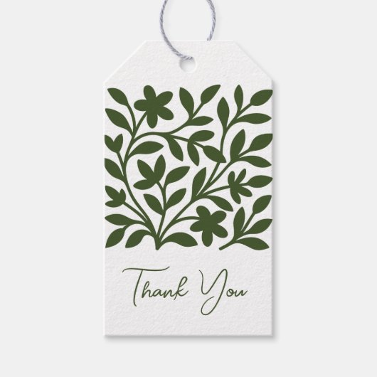 Tendril Garden Groene Wijnstok Bloembladeren Cadeaulabel (Voorkant)