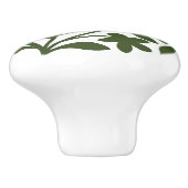 Tendril Garden Groene Wijnstok Bloembladeren Keramische Knop (Zijkant)