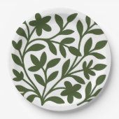 Tendril Garden Groene Wijnstok Bloembladeren Papieren Bordje (Voorkant)