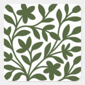 Tendril Tuin Groene Wijnstok Bloem Bladeren Vierkante Sticker (Voorkant)
