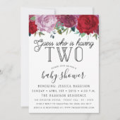 Tendy Floral Blooms Twins Baby shower Kaart (Voorkant)