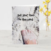 Tenen in het Zand Wenskaart Kaart (Gele Bloem)