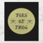 Tenen van Kikker Halloween Potion Wijn Etiket (Enkel label)