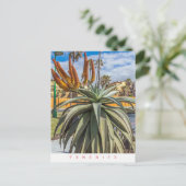 Tenerife Aloe Vera plant en briefkaart van bloemen (Staand voorkant)