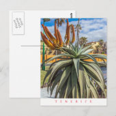 Tenerife Aloe Vera plant en briefkaart van bloemen (Voorkant / Achterkant)
