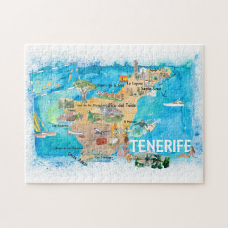 Tenerife Canarias Spanje Illustrate Map Legpuzzel