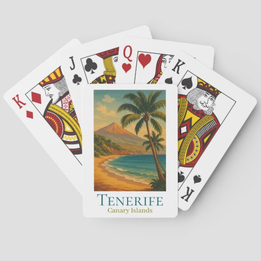 Tenerife Canarische Eilanden Mount Teide Spaans Ei Pokerkaarten (Achterkant)