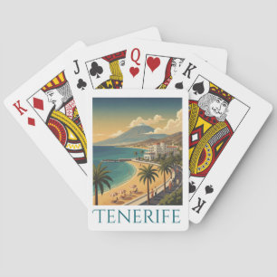Tenerife Canarische Eilanden Vintage Kust Reizen Pokerkaarten