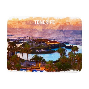 Tenerife Canarische Eilanden Waterverf Strand Magneet