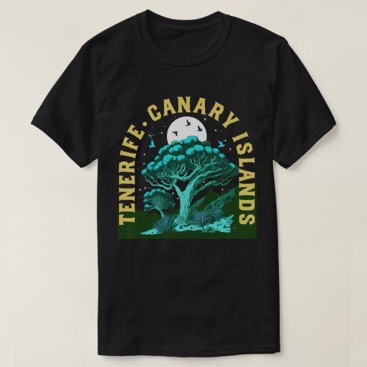 Tenerife Canarische Vintage Dragon Tree Souven T-shirt (Design voorkant)