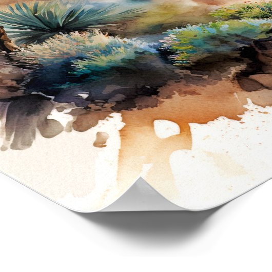 Tenerife Canarische Waterverf Poster (Hoek)