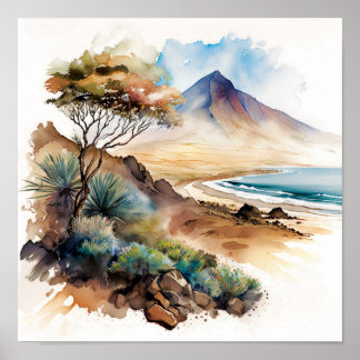 Tenerife Canarische Waterverf Poster