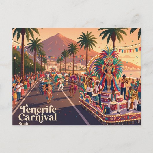 Tenerife Carnaval Spanje Briefkaart (Voorkant)