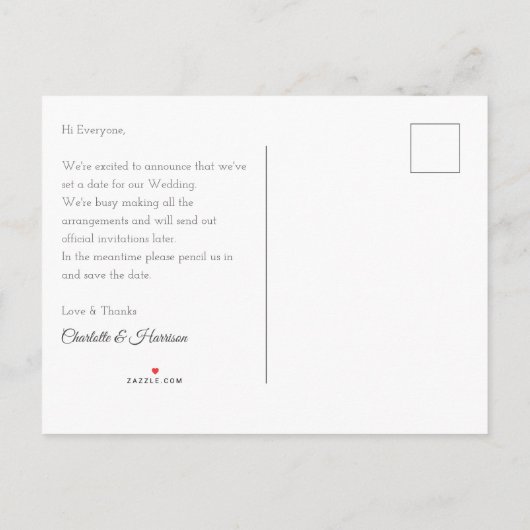 Tenerife Destination Weddings Save the Date Aankondigingskaart (Achterkant)