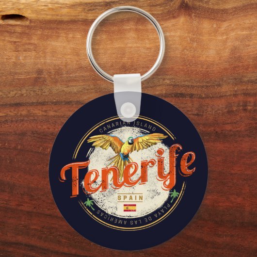 Tenerife en Papegaai Canarische Eilanden Spanje Vi Sleutelhanger (Voorkant)