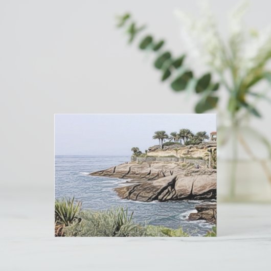 Tenerife, geschilderd briefkaart (Staand voorkant)