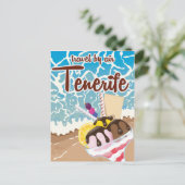 Tenerife ijs cartoon reisposter briefkaart (Staand voorkant)