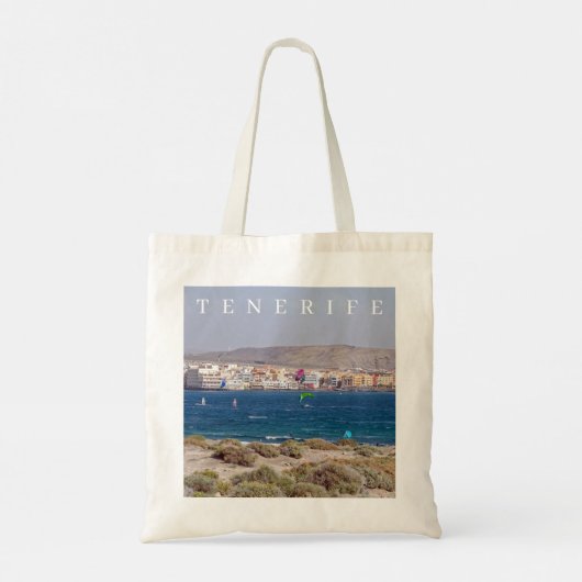 Tenerife kite surfende canvas tas (Achterkant)