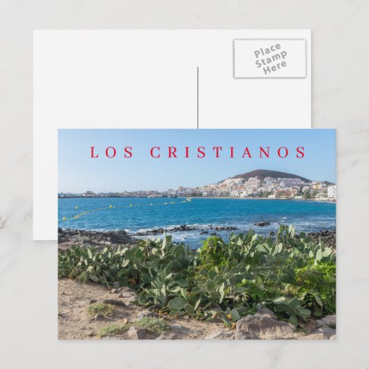 Tenerife Los Cristianos uitzicht briefkaart (Voorkant / Achterkant)