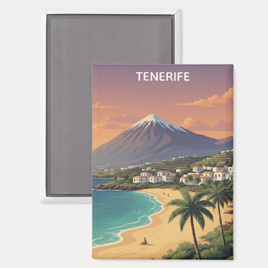 Tenerife Mount Teide Canarisch Eiland Reis in Oude Magneet (Voorkant / Achterkant)