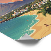 Tenerife Mount Teide Canarisch Eiland Reis Retro Poster (Hoek)