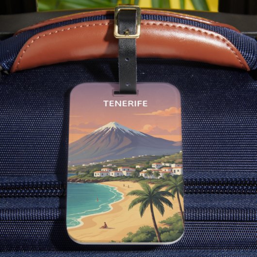 Tenerife Mount Teide Canarisch Eiland Reisreproduc Bagagelabel (Voorkant Insitu 2)
