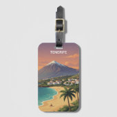 Tenerife Mount Teide Canarisch Eiland Reisreproduc Bagagelabel (Voorkant (verticaal))