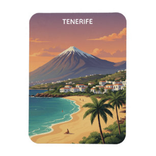 Tenerife Mount Teide Canarische Eiland Retro Reis Magneet