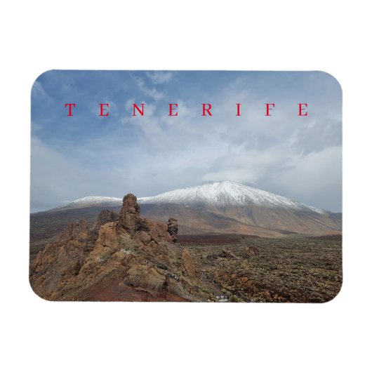 Tenerife Mount Teide met sneeuwmagneet voor uitzic Magneet (Horizontaal)