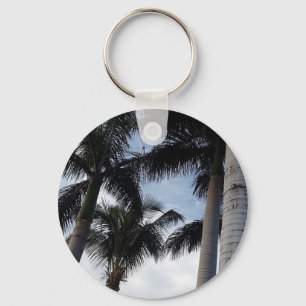 Tenerife Palm Trees Button Key Ring Sleutelhanger