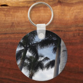 Tenerife Palm Trees Button Key Ring Sleutelhanger (Voorkant)