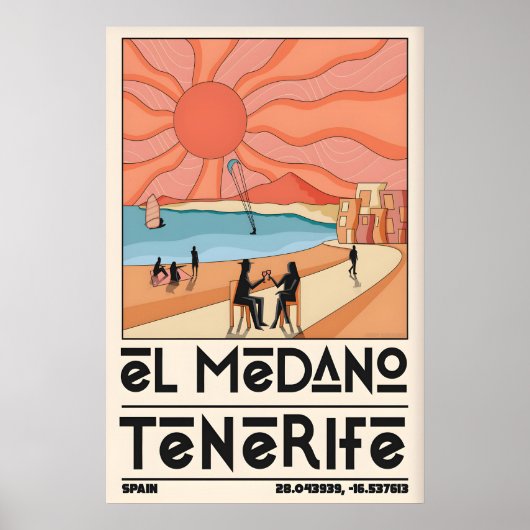 Tenerife Reisposter El Medano Beach, Oversized Poster (Voorkant)