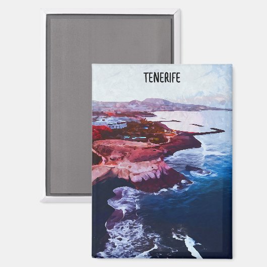 Tenerife Spanje Kust Canarische Eilanden Souvenir Magneet (Voorkant / Achterkant)