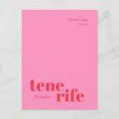 Tenerife Spanje moderne typografie briefkaart (Voorkant)