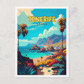 Tenerife Spanje vintage reisillustratie Briefkaart (Voorkant)