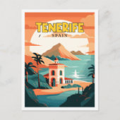 Tenerife Spanje vintage reisillustratie Briefkaart (Voorkant)