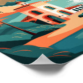 Tenerife Spanje vintage reisillustratie Poster (Hoek)