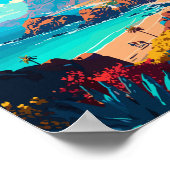 Tenerife Spanje vintage reisillustratie Poster (Hoek)