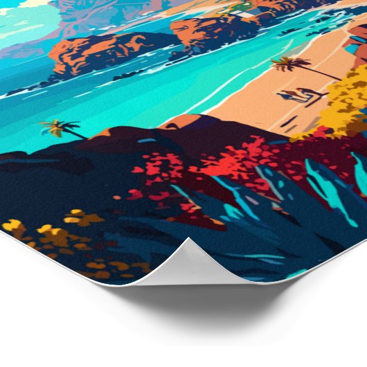 Tenerife Spanje vintage reisillustratie Poster (Hoek)