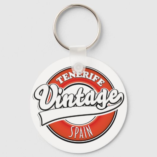 tenerife spanje vintage stijl logo sleutelhanger (Voorkant)