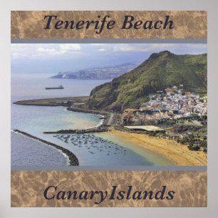 Tenerife strand, Canarische Eilanden, Spanje Foto Poster