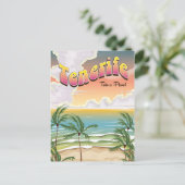 Tenerife strand Holiday poster Briefkaart (Staand voorkant)