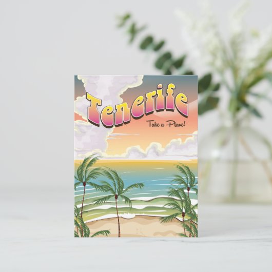 Tenerife strand Holiday poster Briefkaart (Staand voorkant)