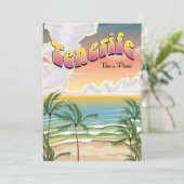 Tenerife strand Holiday poster Feestdagenkaart (Staand voorkant)