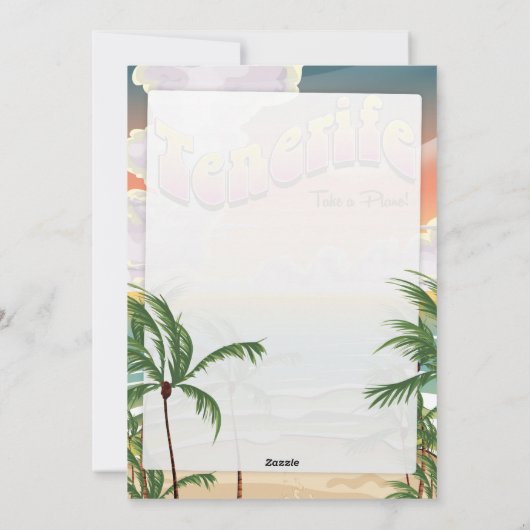 Tenerife strand Holiday poster Feestdagenkaart (Achterkant)