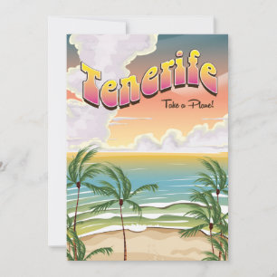Tenerife strand vakantieposter feestdagenkaart