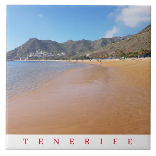 Tenerife Teresitas Strand uitzicht keramische tege Tegeltje