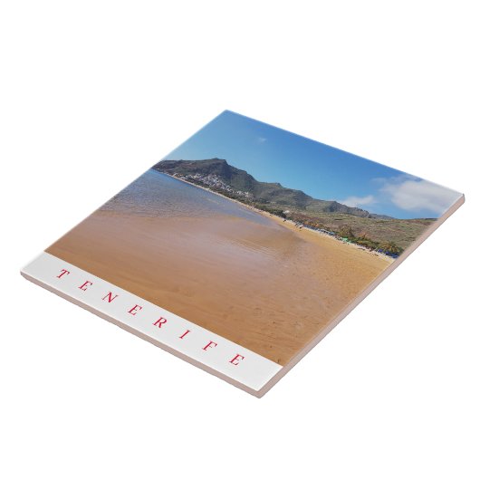 Tenerife Teresitas Strand uitzicht keramische tege Tegeltje (Zijkant)
