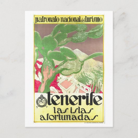 Tenerife Travel Poster Briefkaart (Voorkant)